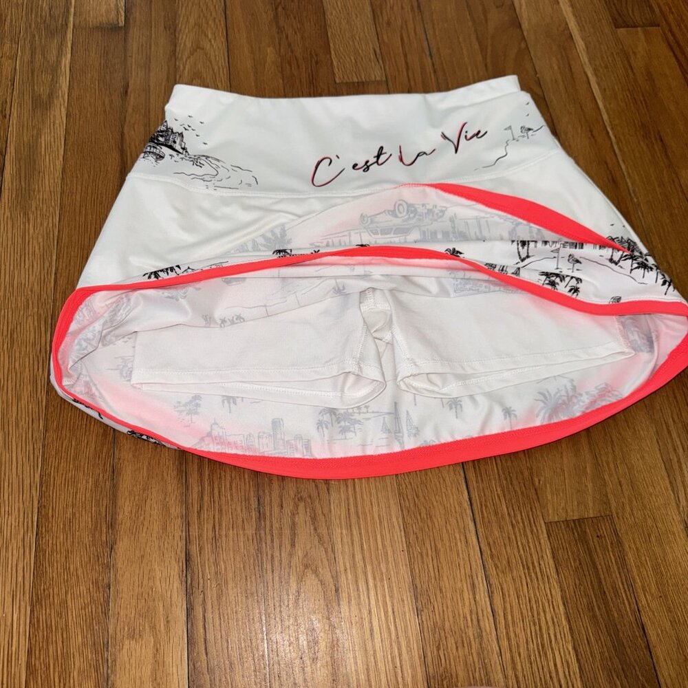 Lucky in Love Skort Skirt C'est La Vie Golf Tennis Pickleball Women's Size M - Picture 4 of 6